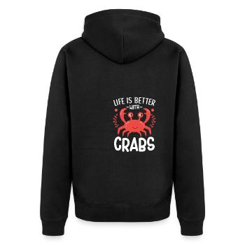 Crab Lover Vêtements Crabes Enfants Hommes - Veste à capuche bio Premium Unisexe - noir - Dos - Nico (187cm)