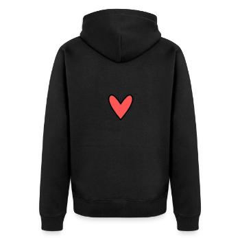 HEART. MOM. MOTHER'S DAY. HEART. FEAST - Unisex Premium Organic Zip Hoodie - black - Back - Nico (187cm)