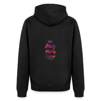 Italien Party Crew Bunt - Unisex Premium Bio Zip Hoodie - Schwarz - Hinten - Nico (187cm)