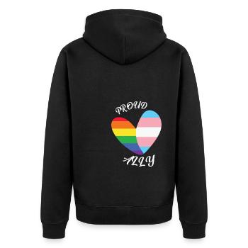 LBGT Flag Gay Pride Human Vintage Rainbow - Unisex Premium Organic Zip Hoodie - black - Back - Nico (187cm)