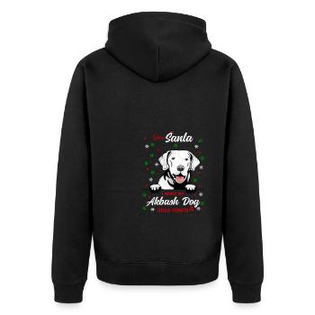 Akbash Hund Hund Weihnachten Hunderasse - Unisex Premium Bio Zip Hoodie - Schwarz - Hinten - Nico (187cm)