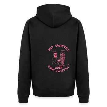 Döner Kebap Döner Chef Mann - Unisex Premium Bio Zip Hoodie - Schwarz - Hinten - Nico (187cm)