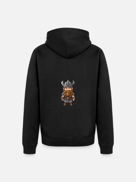 Viking Valhalla Warrior Odin - Unisex Premium Organic Zip Hoodie - black