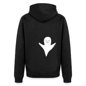Kawaii Ghost Ghosts Halloween Halloween Costume - Unisex Premium Organic Zip Hoodie - black - Back - Nico (187cm)