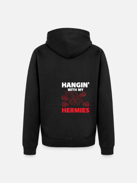 Abhängen mit meinen Hermies - Unisex Premium Bio Zip Hoodie - Schwarz