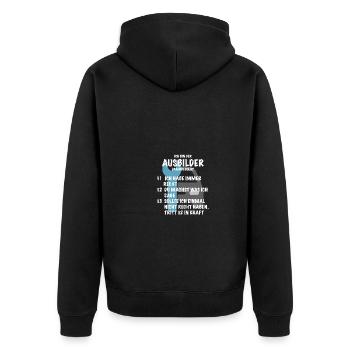 Ausbilder Spruch Geschenk Mechaniker Mechatroniker - Unisex Premium Bio Zip Hoodie - Schwarz - Hinten - Nico (187cm)