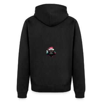 Gorilla Weihnachten Cool - Unisex Premium Bio Zip Hoodie - Schwarz - Hinten - Nico (187cm)