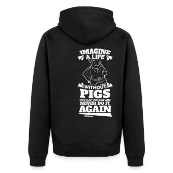 Cochon - Veste à capuche bio Premium Unisexe - noir - Dos - Nico (187cm)