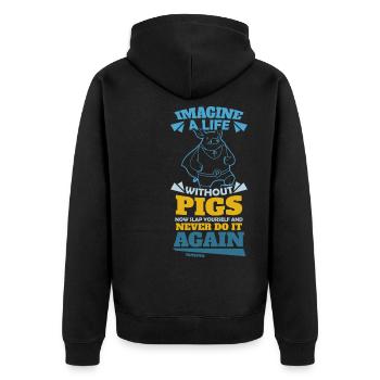 Cochon - Veste à capuche bio Premium Unisexe - noir - Dos - Nico (187cm)