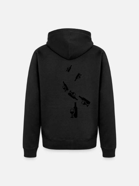Wein Icon - Unisex Premium Bio Zip Hoodie - Schwarz