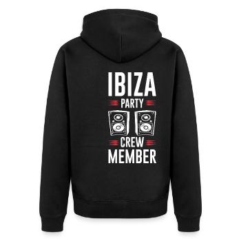 Ibiza Party Crew - Unisex Premium Organic Zip Hoodie - black - Back - Nico (187cm)