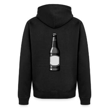 Bierflasche Bier - Unisex Premium Bio Zip Hoodie - Schwarz - Hinten - Nico (187cm)