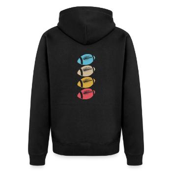 Amerikanischer Football amerikanisch Vektor Stolz - Unisex Premium Bio Zip Hoodie - Schwarz - Hinten - Nico (187cm)