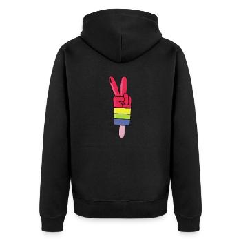 Popsicles Peace Sign Peace - Unisex Premium Organic Zip Hoodie - black - Back - Nico (187cm)