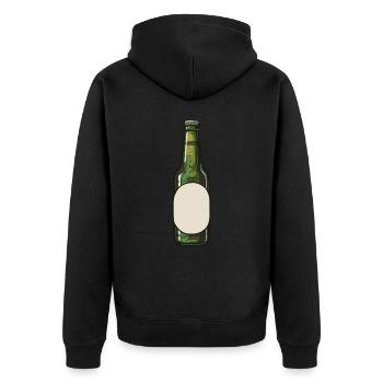 Beer Bottle Beer Drinking Symbol - Unisex Premium Organic Zip Hoodie - black - Back - Nico (187cm)