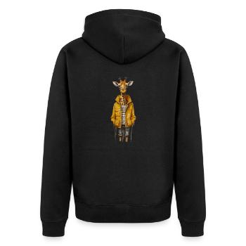 T-shirt de vacances Girafe fantaisiste - Veste à capuche bio Premium Unisexe - noir - Dos - Nico (187cm)