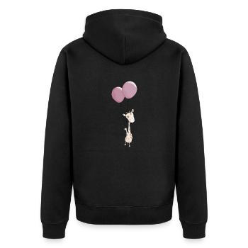 Little Giiraffe with balloon - Unisex Premium Organic Zip Hoodie - black - Back - Nico (187cm)
