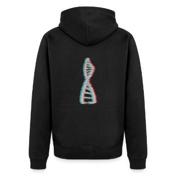 Science Biologie type ADN Génétique Motif 2 - Veste à capuche bio Premium Unisexe - noir - Dos - Nico (187cm)