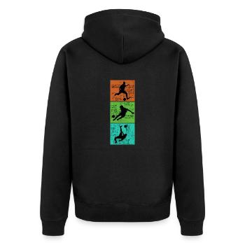 Maillot de foot au look rétro vintage. - Veste à capuche bio Premium Unisexe - noir - Dos - Nico (187cm)