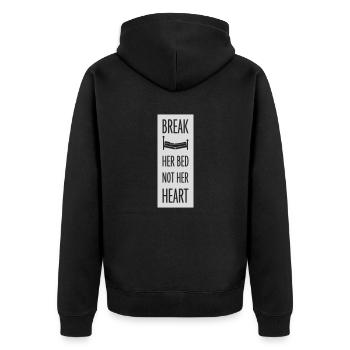 break her bed quote - Unisex Premium Organic Zip Hoodie - black - Back - Nico (187cm)