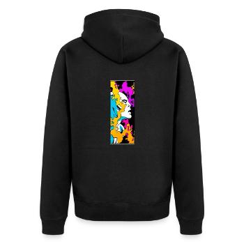 Surfer - Unisex Premium Organic Zip Hoodie - black - Back - Nico (187cm)