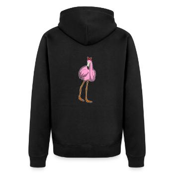 Flamingo-Halstuch - Unisex Premium Bio Zip Hoodie - Schwarz - Hinten - Nico (187cm)