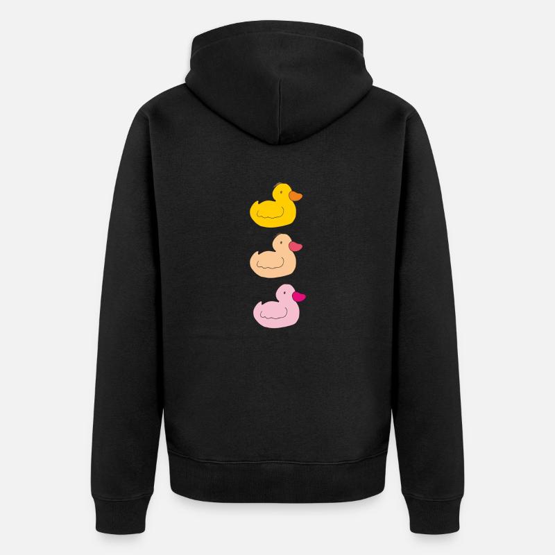 entchen bunt - Unisex Premium Bio Zip Hoodie - Schwarz