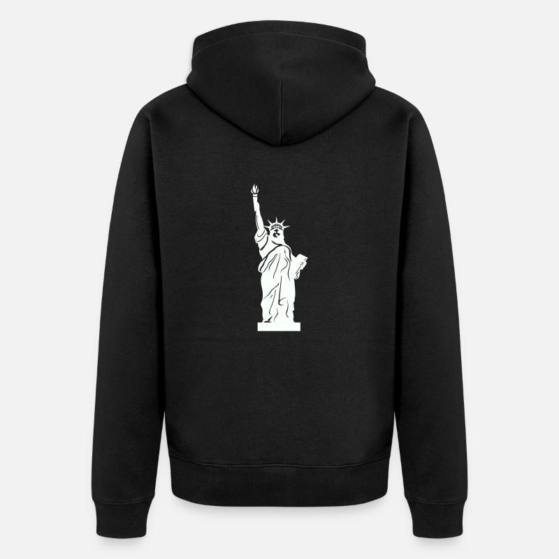 freiheitsstatue - Unisex Premium Bio Zip Hoodie - Schwarz