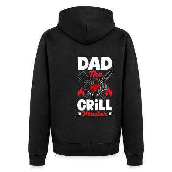 Papa Le Grill BBQ de la fête des pères - Veste à capuche bio Premium Unisexe - noir - Dos - Nico (187cm)