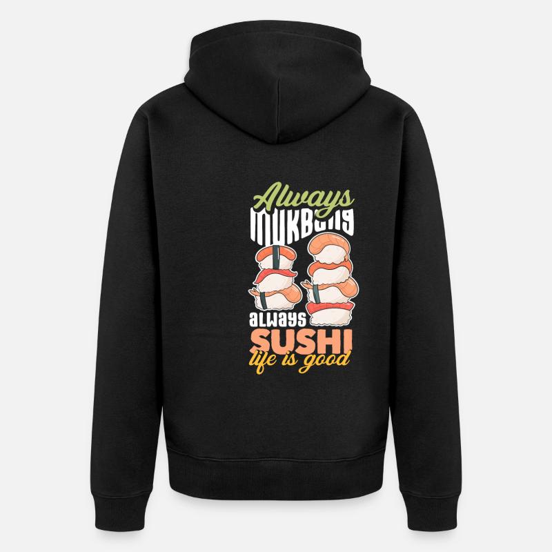 Mukbang et Sushi - Veste à capuche bio Premium Unisexe - noir
