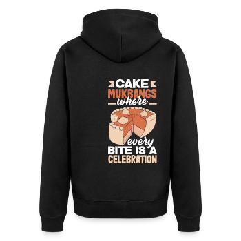 Mukbang and Cake - Unisex Premium Organic Zip Hoodie - black - Back - Nico (187cm)
