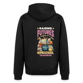 Sip Back Relax and Spice It Up Margarita Mode On - Unisex Premium Bio Zip Hoodie - Schwarz - Hinten - Nico (187cm)