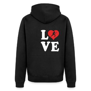 Fechten - Unisex Premium Bio Zip Hoodie - Schwarz - Hinten - Nico (187cm)