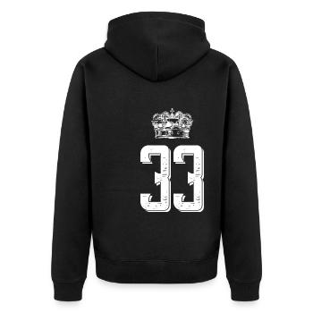 33 Couronne numérique - Veste à capuche bio Premium Unisexe - noir - Dos - Nico (187cm)