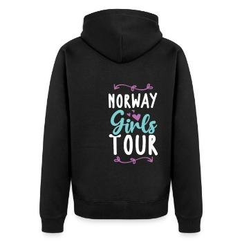 Tournée des filles de Norvège - Veste à capuche bio Premium Unisexe - noir - Dos - Nico (187cm)