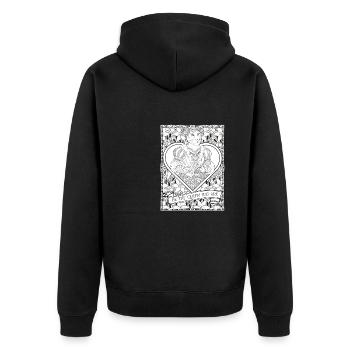 Sei die Königin Vintage Lioness Fantasy Tier Glam G - Unisex Premium Bio Zip Hoodie - Schwarz - Hinten - Nico (187cm)
