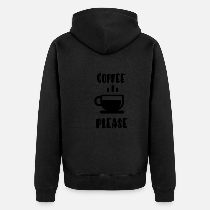 Coffee please - Veste à capuche bio Premium Unisexe - noir