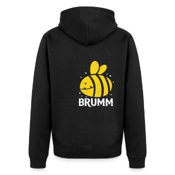 Brumm Biene Summ Bienenflüsterer Bienenvater Imker - Unisex Premium Bio Zip Hoodie - Schwarz - Hinten - Nico (187cm)