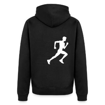 Running Jogging Men's Jogging Running Race - Unisex Premium Organic Zip Hoodie - black - Back - Nico (187cm)