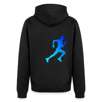 Fitness Racing Jogging Women Running Men - Unisex Premium Organic Zip Hoodie - black - Back - Nico (187cm)