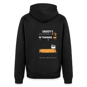 Daddy's Little Mechanic In Training - Unisex Premium Organic Zip Hoodie - black - Back - Nico (187cm)