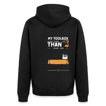 Ma boîte à outils coûte plus cher que votre voiture - Veste à capuche bio Premium Unisexe - noir - Dos - Nico (187cm)