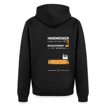 Handwerker Außer Betrieb Gedulds... - Unisex Premium Bio Zip Hoodie - Schwarz - Hinten - Nico (187cm)
