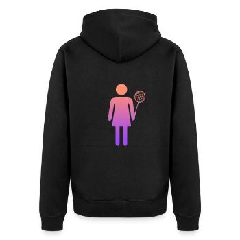 Badminton Player Design Women Badminton - Unisex Premium Organic Zip Hoodie - black - Back - Nico (187cm)