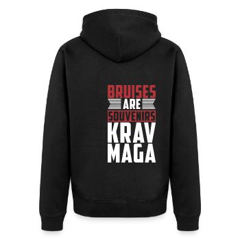 Martial Arts Bruises Israel Gift Krav Maga - Unisex Premium Organic Zip Hoodie - black - Back - Nico (187cm)