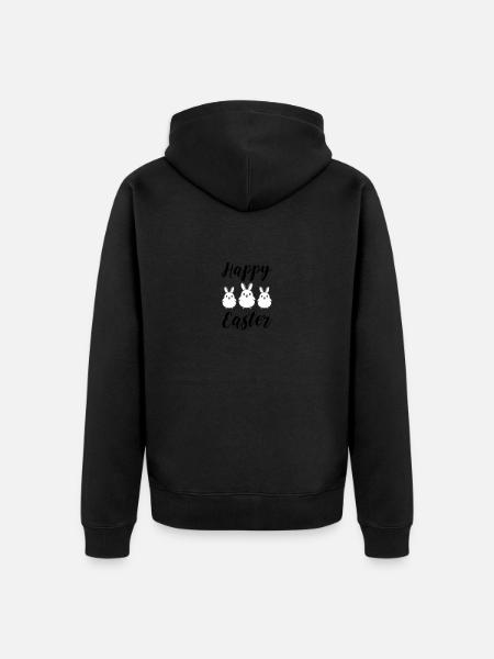 Joyeux lapins de Pâques - Veste à capuche bio Premium Unisexe - noir