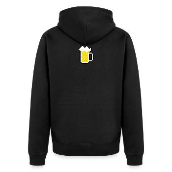 Beer Beer Beer - Unisex Premium Organic Zip Hoodie - black - Back - Nico (187cm)