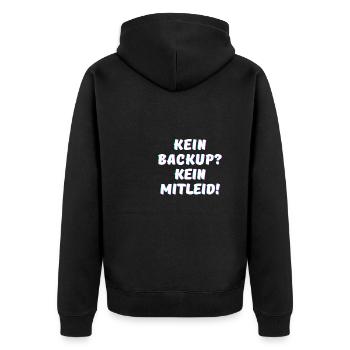 Kein Backup, kein Mitleid - IT Funny Programmierer - Unisex Premium Bio Zip Hoodie - Schwarz - Hinten - Nico (187cm)