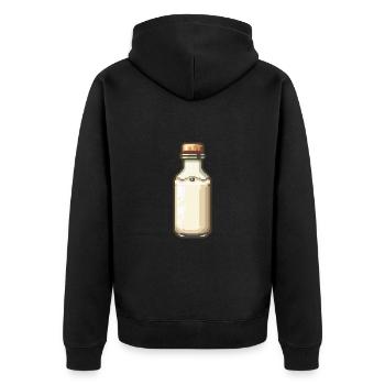 milch Pixel Gamer - Unisex Premium Bio Zip Hoodie - Schwarz - Hinten - Nico (187cm)