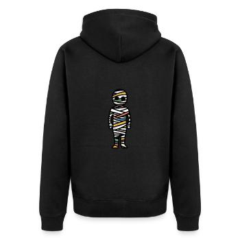 Mumie Halloween Comic - Unisex Premium Bio Zip Hoodie - Schwarz - Hinten - Nico (187cm)